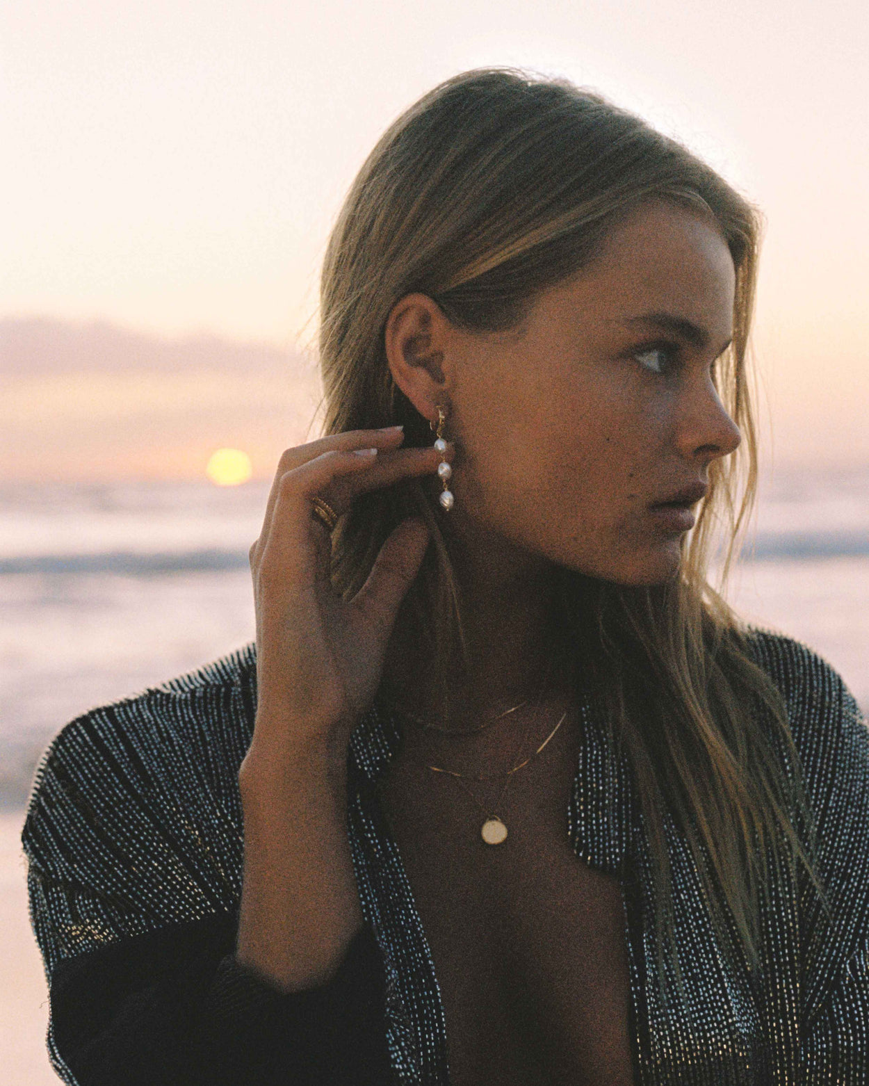 MOONRISE EARRINGS (18K GOLD PLATED) IMAGE 2