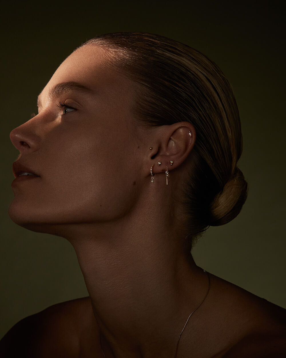 PETITE OPAL HOOPS (GOLD) IMAGE 3