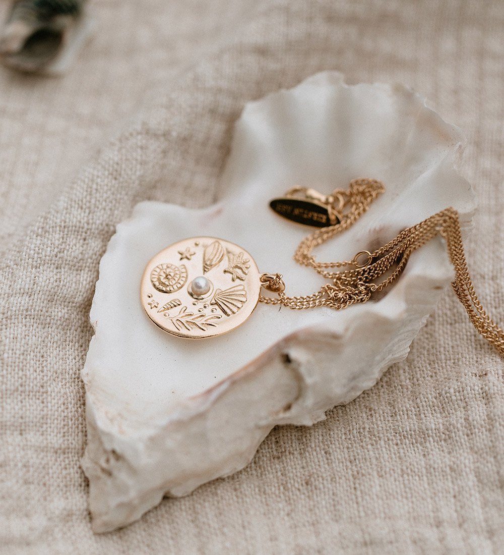 BY THE SEA COIN NECKLACE (18K GOLD VERMEIL) - IMAGE 5