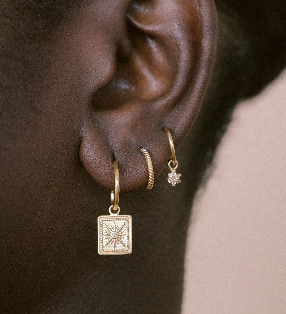 TRUE NORTH HOOPS (18K GOLD PLATED) IMAGE 2