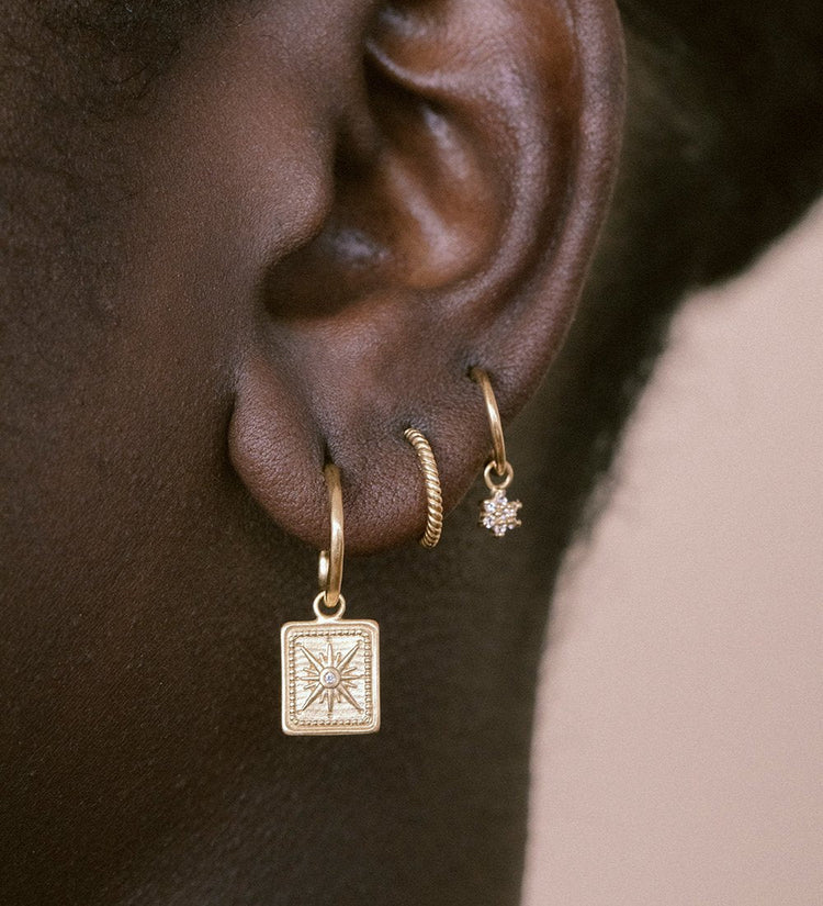 TRUE NORTH HOOPS (18K GOLD PLATED) IMAGE 2