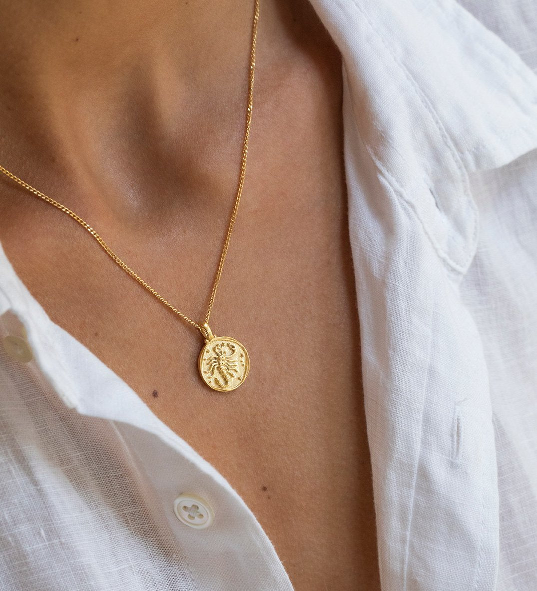 SCORPIO ZODIAC NECKLACE (18K GOLD VERMEIL) IMAGE 2