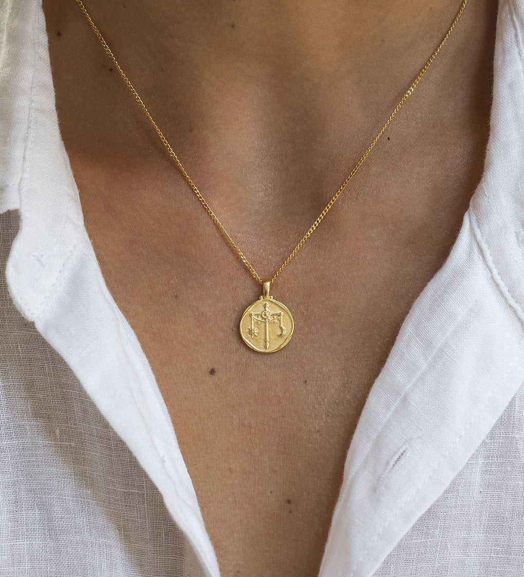 LIBRA ZODIAC NECKLACE (18K GOLD VERMEIL) IMAGE 2