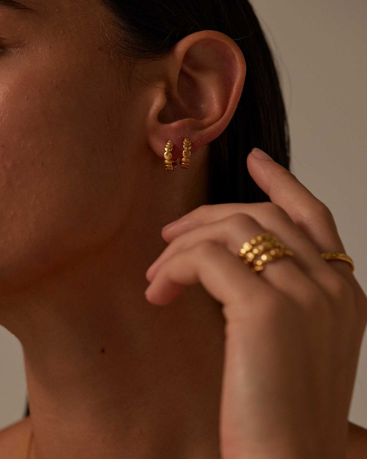 ALCHEMISE HOOPS (18K GOLD PLATED) IMAGE 2