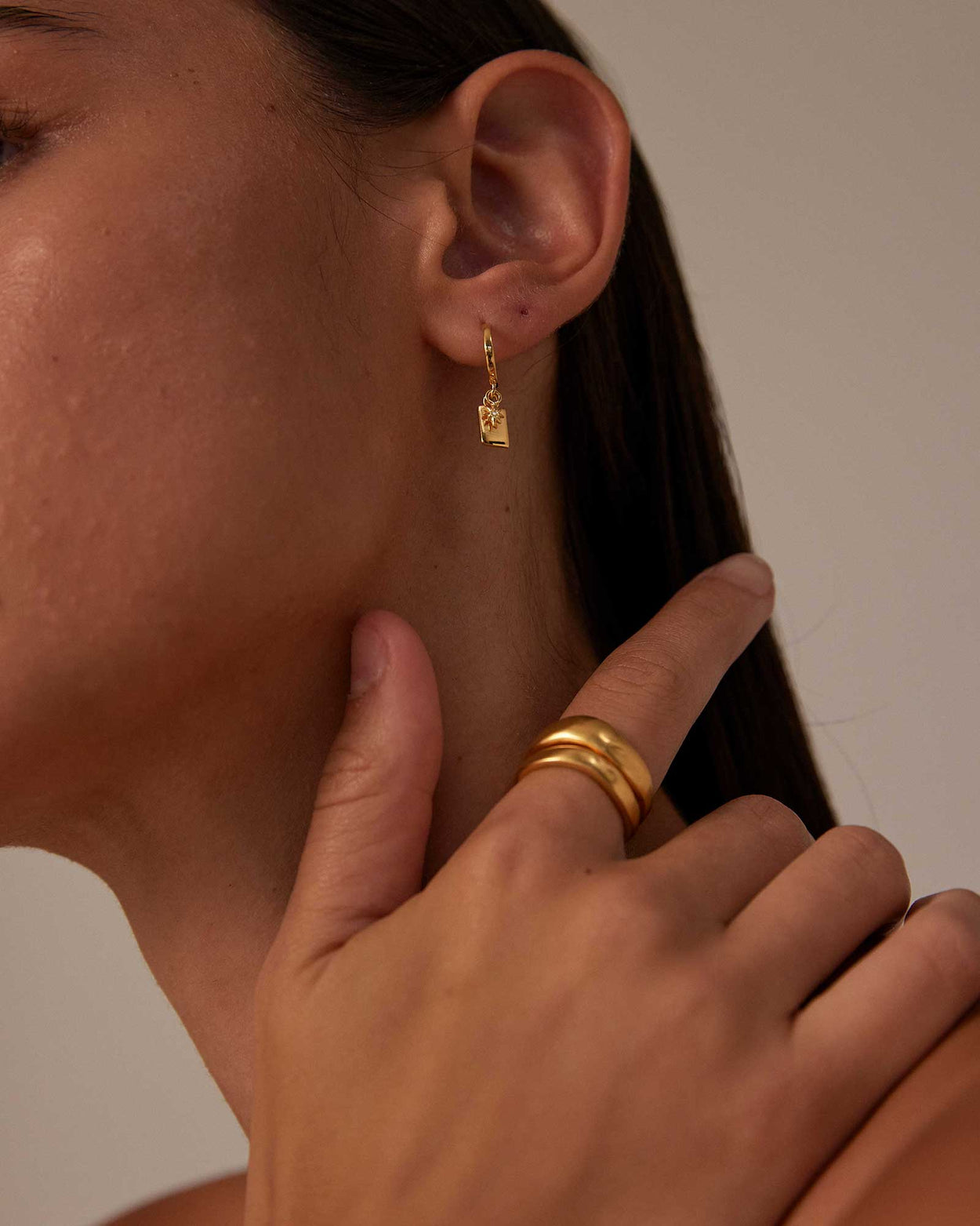 GUIDING STAR HOOPS (STERLING SILVER) IMAGE 3