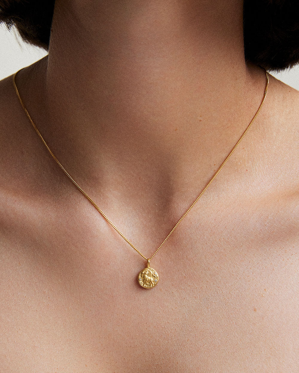 TAURUS PETITE ZODIAC NECKLACE (18K GOLD VERMEIL) IMAGE 2