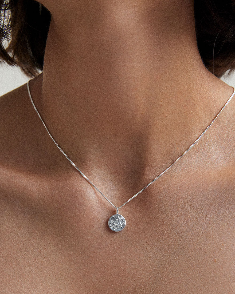 AQUARIUS PETITE ZODIAC NECKLACE (STERLING SILVER) IMAGE 2