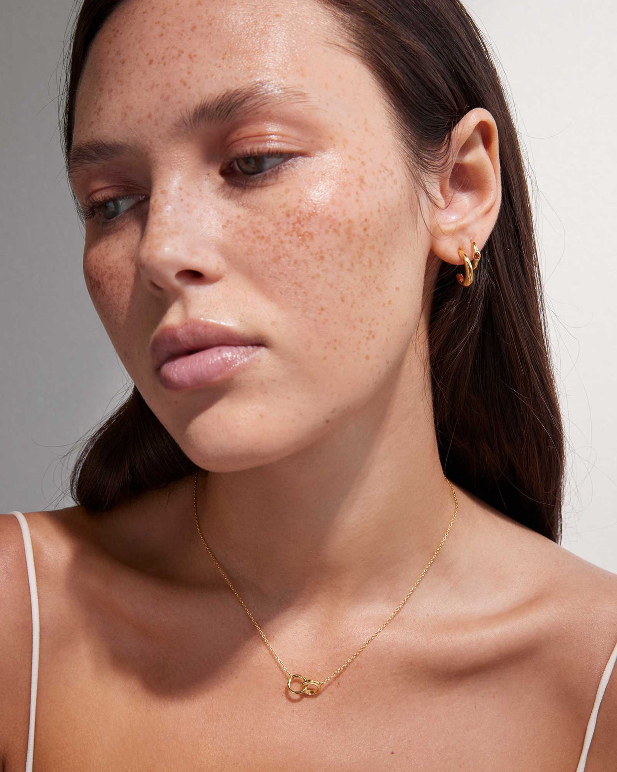 GRACE INFINITY HOOPS (18K GOLD PLATED) IMAGE 3