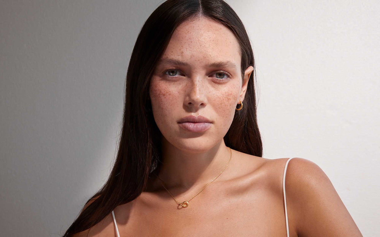 GRACE INFINITY HOOPS (18K GOLD PLATED) IMAGE 5
