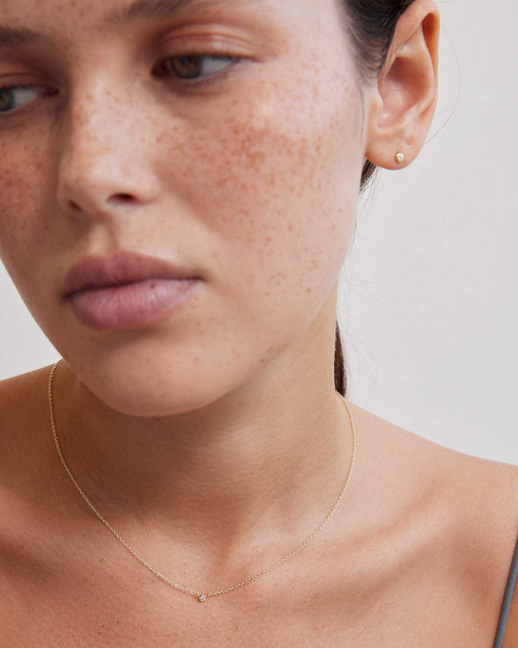 PETITE DIAMOND STUDS (9K GOLD) IMAGE 2