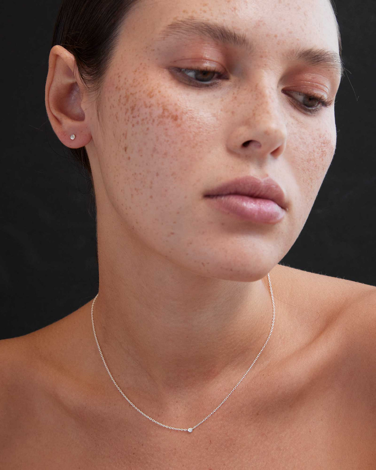 PETITE DIAMOND STUDS (STERLING SILVER) IMAGE 2