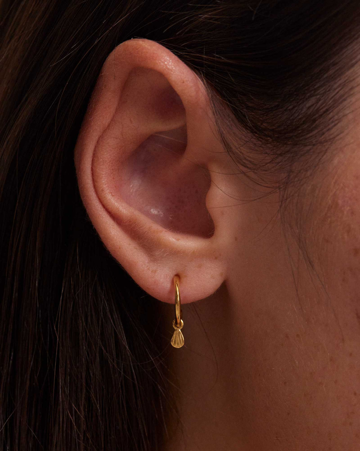 BLOOM DROP HOOPS (18K GOLD PLATED) IMAGE 2