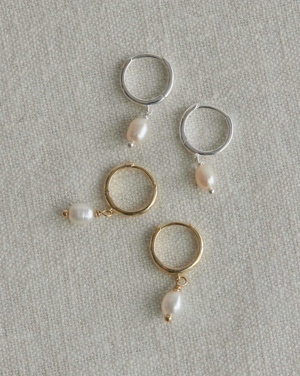 CLASSIC PEARL HOOPS (STERLING SILVER) IMAGE 4