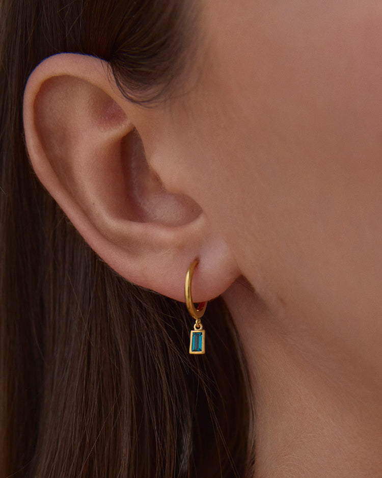 CENTRA DROP HOOPS (18K GOLD PLATED) IMAGE 2