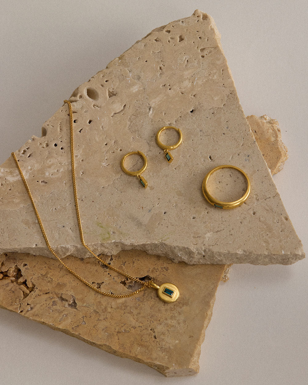 CENTRA DROP HOOPS (18K GOLD PLATED) IMAGE 4