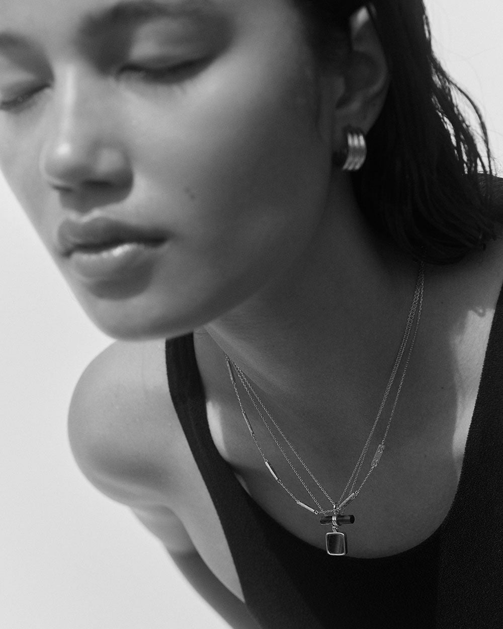 MALACHITE PENDANT NECKLACE (STERLING SILVER) IMAGE 3