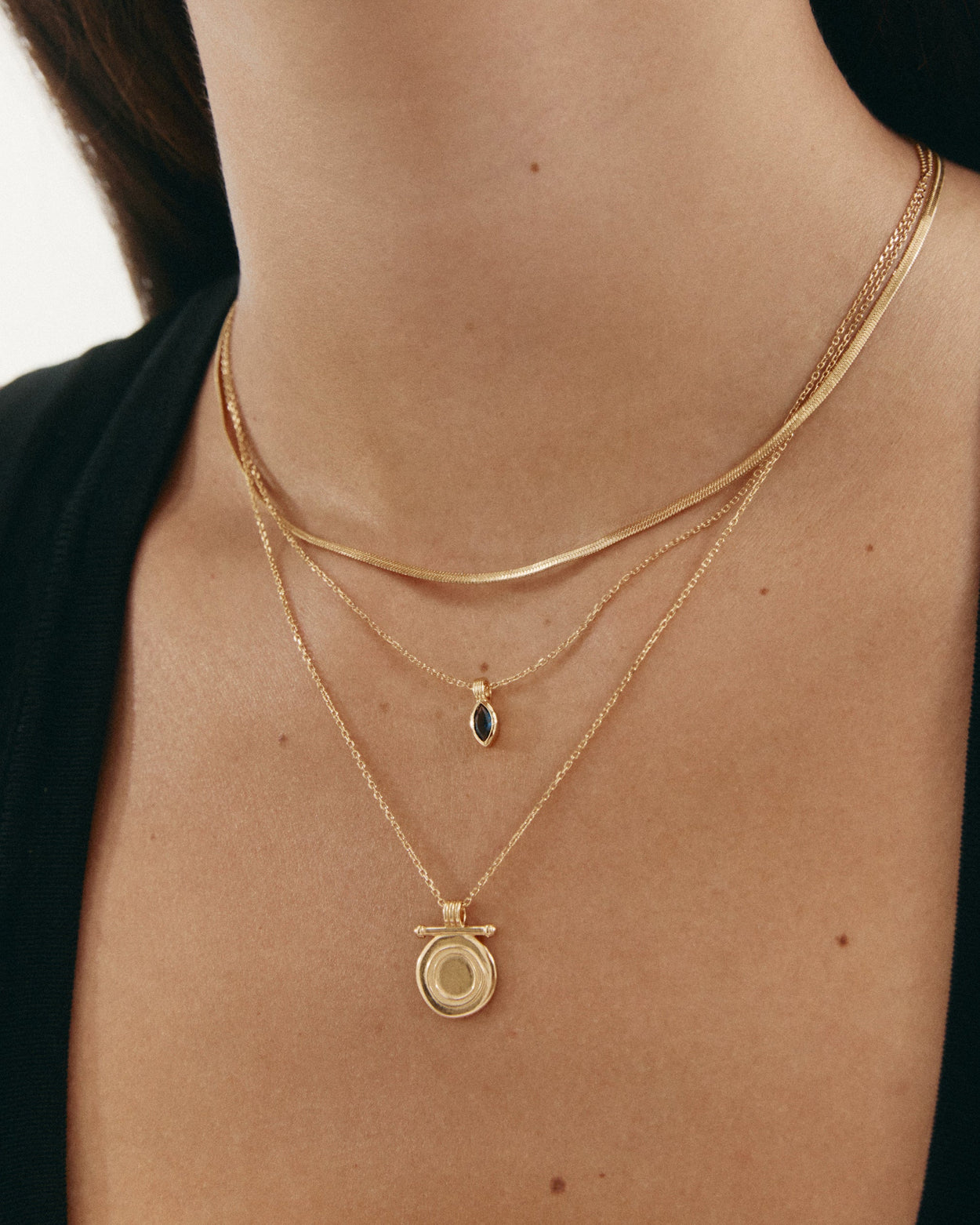 INDIGO COIN NECKLACE (18K GOLD VERMEIL)