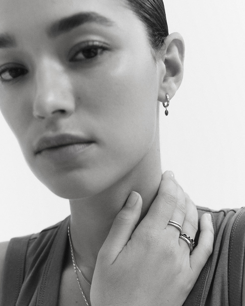 INK DROP HOOPS (STERLING SILVER) IMAGE 5