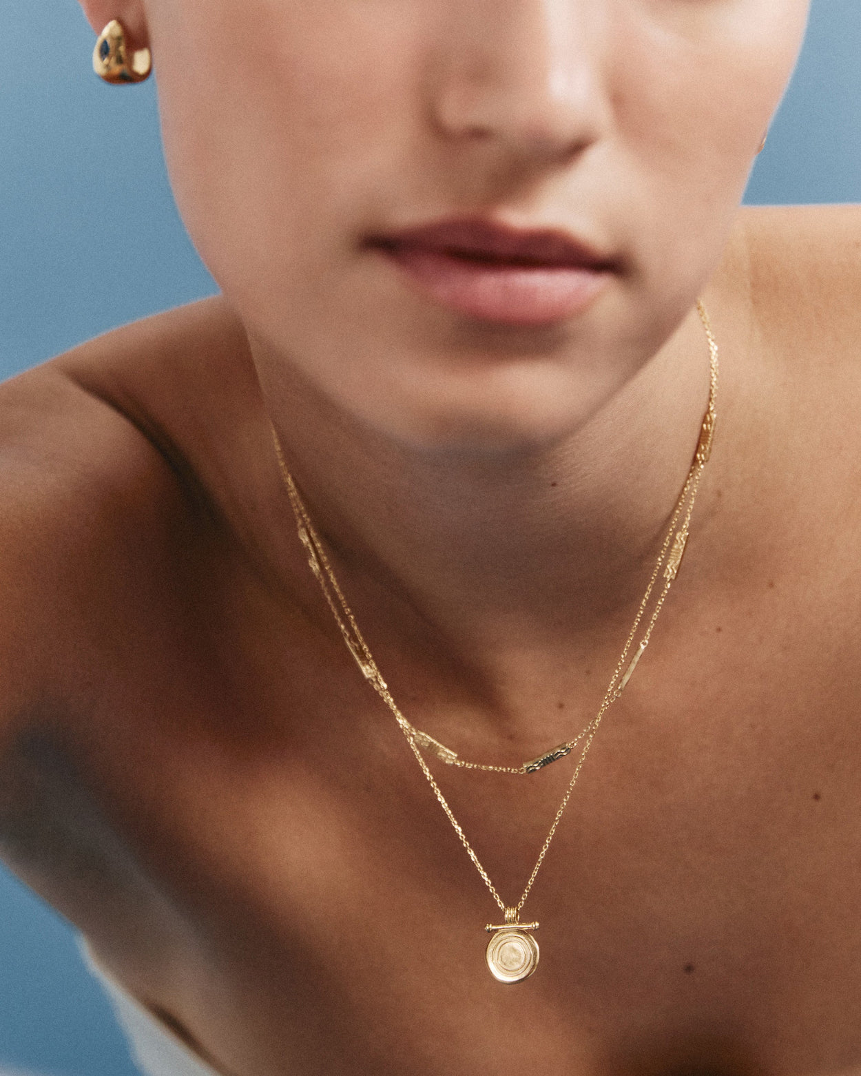 INDIGO COIN NECKLACE (18K GOLD VERMEIL) IMAGE 2