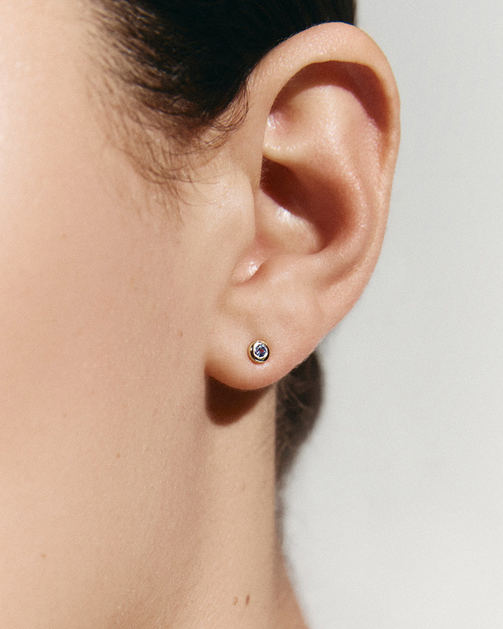 PETITE BIRTHSTONE STUDS (9K GOLD) IMAGE 3