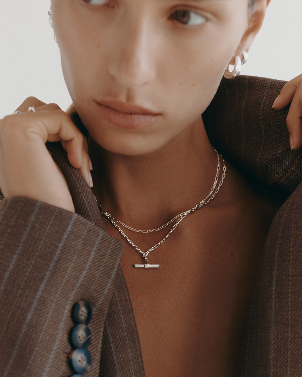 RHYTHM T-BAR NECKLACE (STERLING SILVER) IMAGE 2
