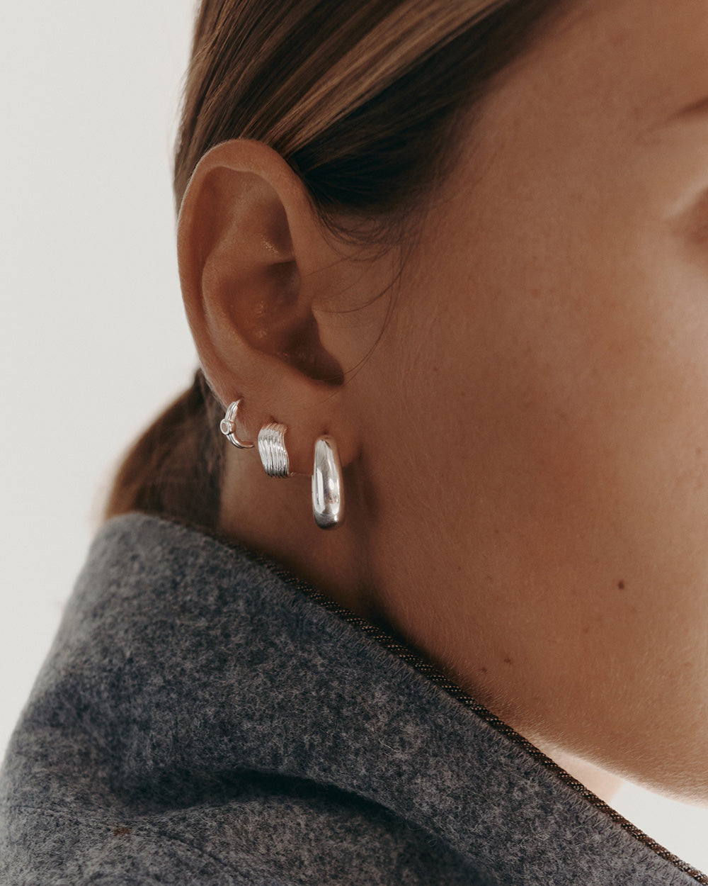 RISE HALF HOOPS (STERLING SILVER) IMAGE 2