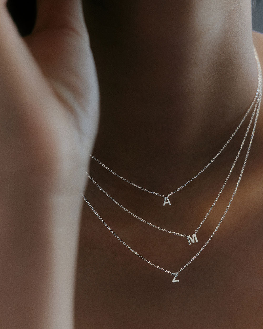 PETITE INITIAL NECKLACE (STERLING SILVER) IMAGE 2