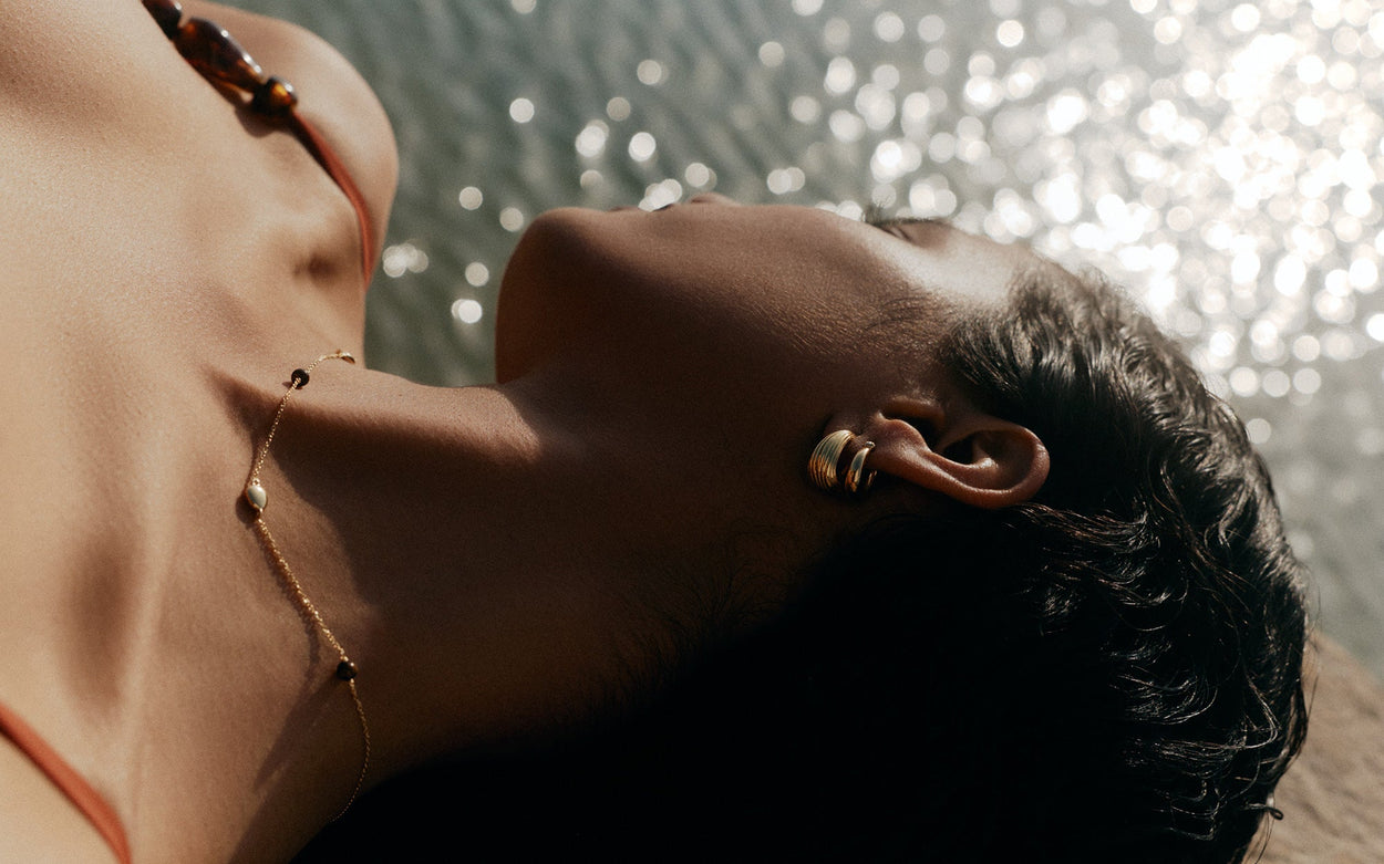 TEMPO TIGERS EYE NECKLACE (18K GOLD VERMEIL)