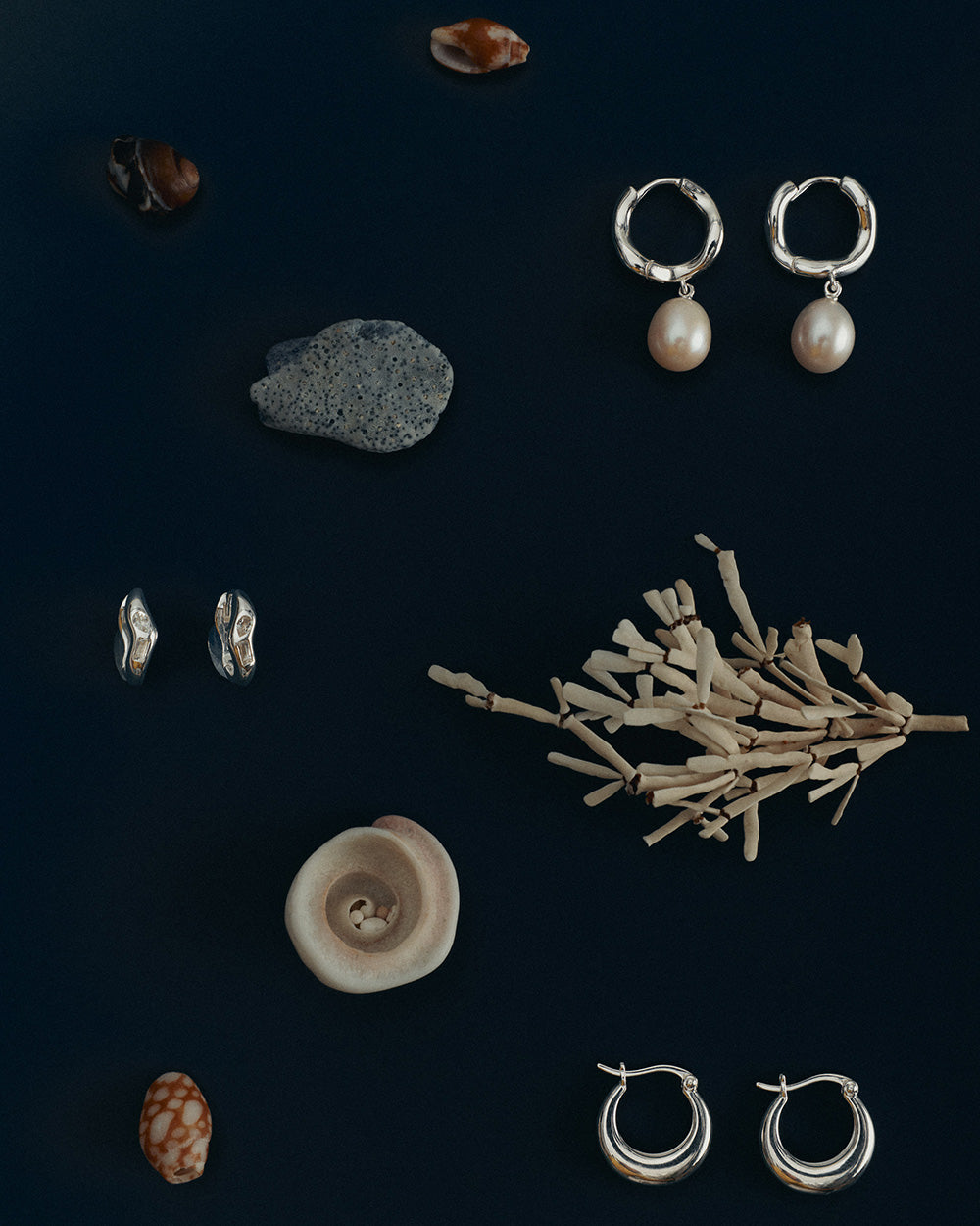 MARIS PEARL HOOPS (STERLING SILVER) IMAGE 4