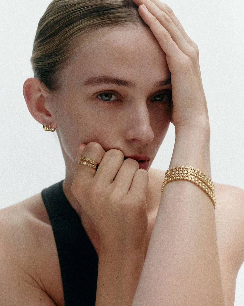 VALE TENNIS RING (18K GOLD PLATED)