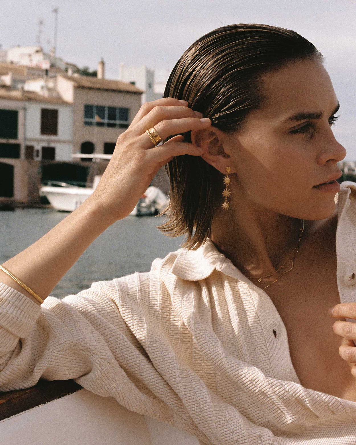 SOLIS EARRINGS (18K GOLD PLATED) IMAGE 2