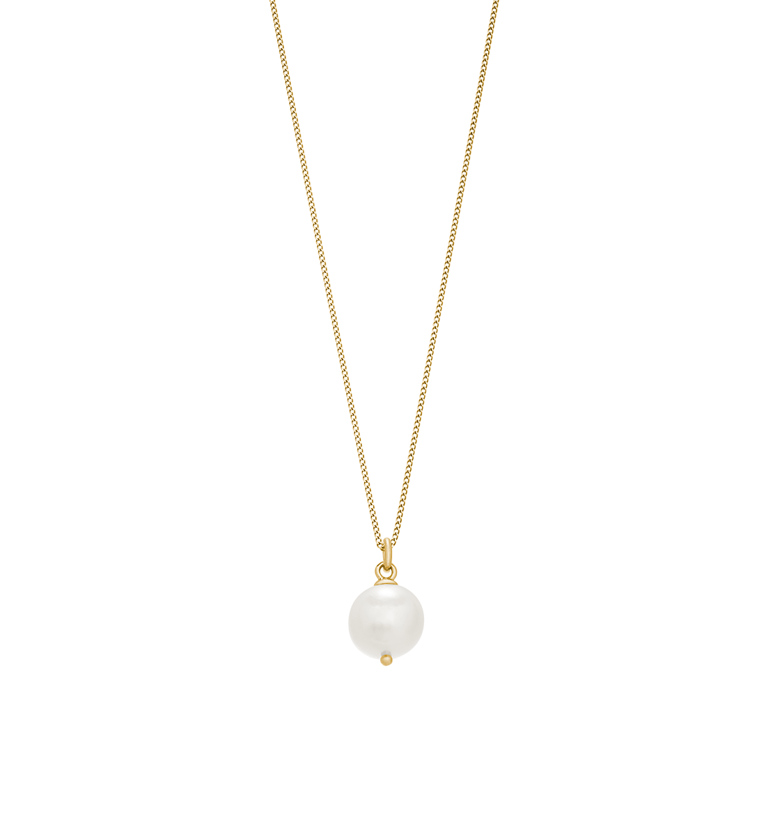 LARGE FRESHWATER PEARL NECKLACE (18K GOLD VERMEIL) - IMAGE 1