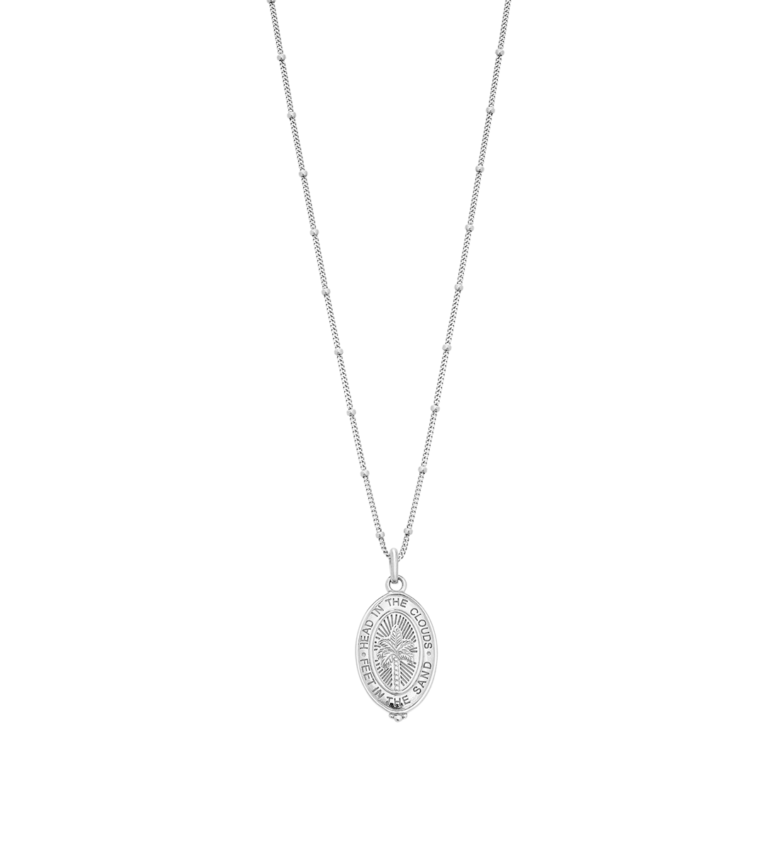 PALM COIN NECKLACE (STERLING SILVER) - IMAGE 1