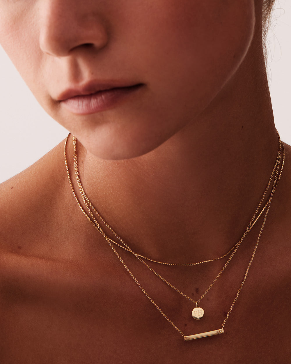 SENTIMENT DIAMOND BAR NECKLACE (9K GOLD) IMAGE 5