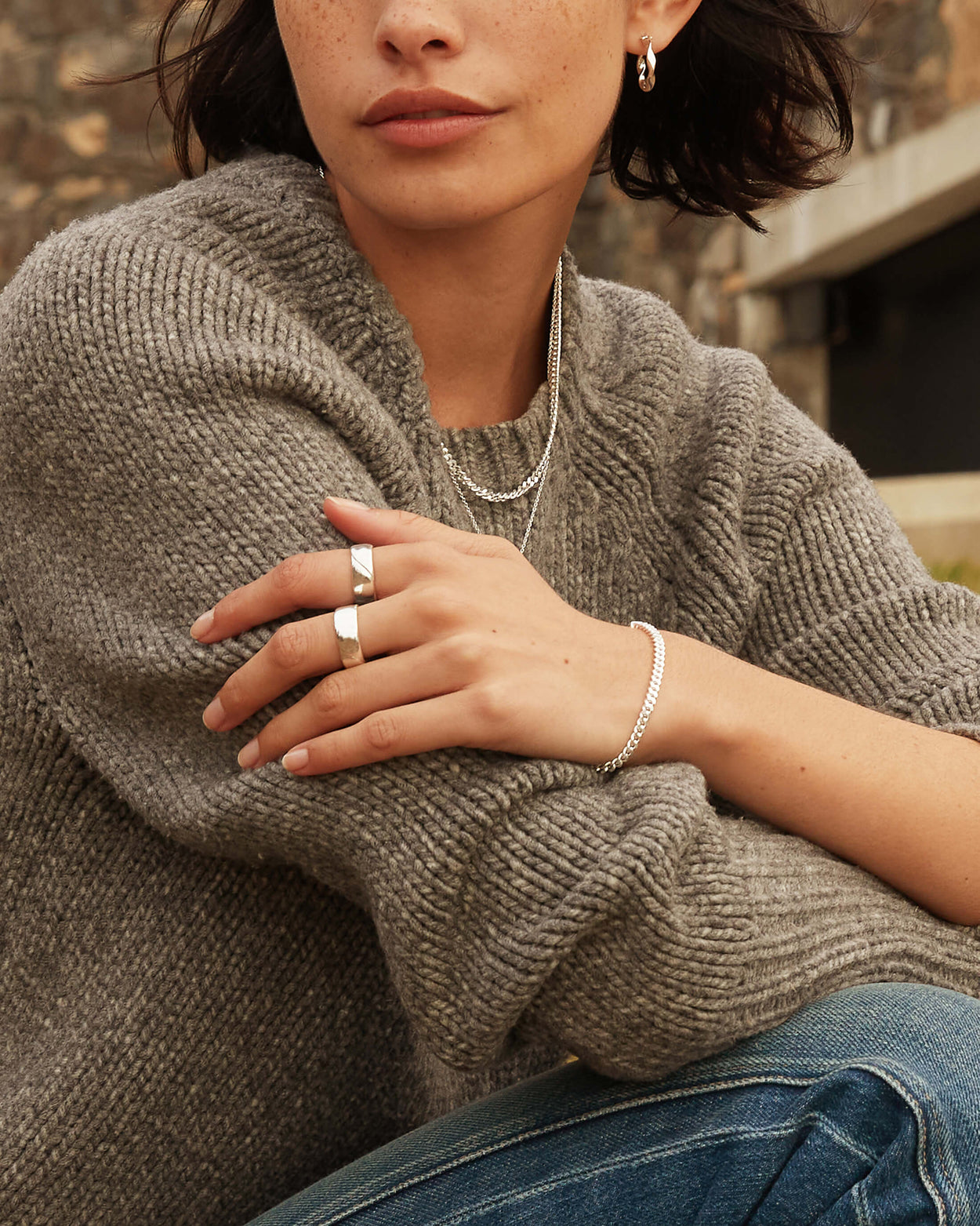 WAVE HOOPS (STERLING SILVER) IMAGE 5