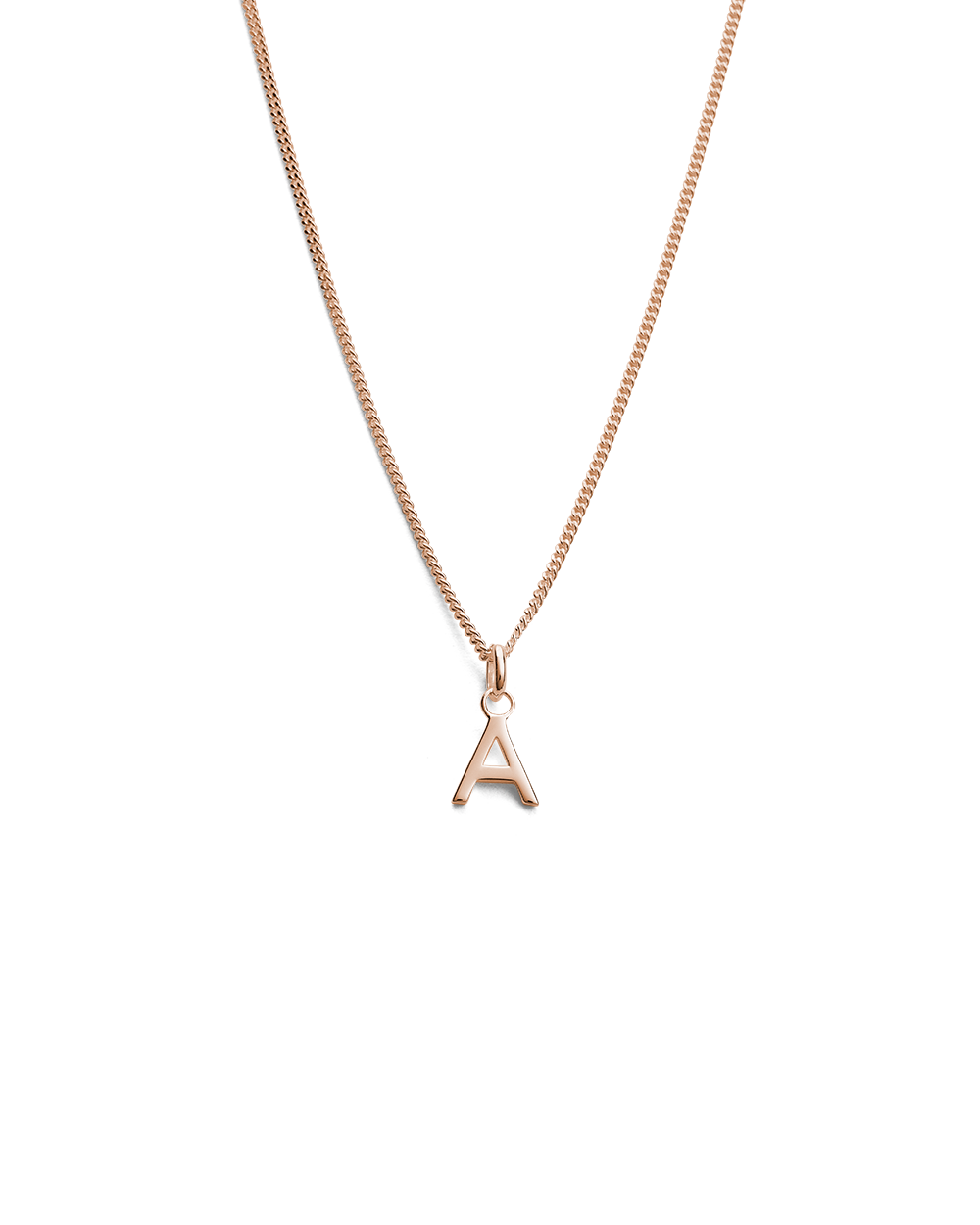 OUTLINE INITIAL NECKLACE A-Z (18K ROSE GOLD VERMEIL) IMAGE 1