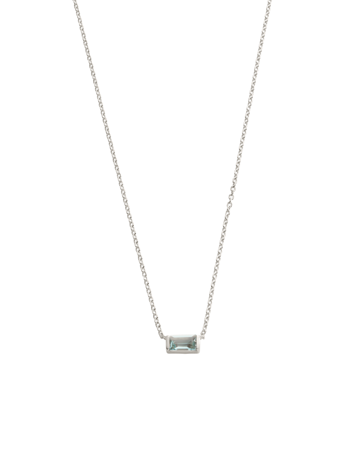BAGUETTE BIRTHSTONE NECKLACE (STERLING SILVER) IMAGE 4