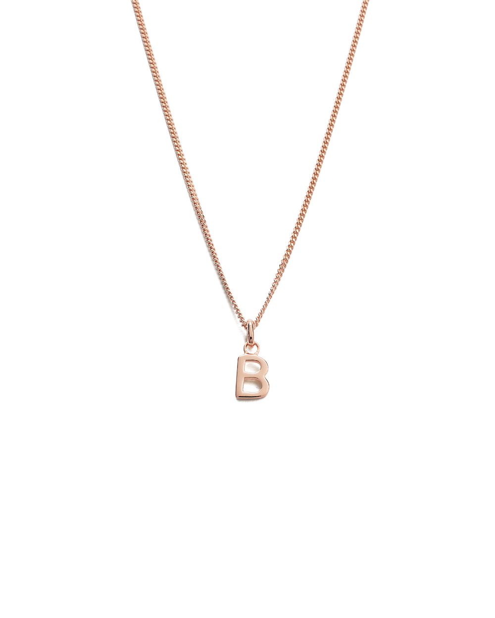 OUTLINE INITIAL NECKLACE A-Z (18K ROSE GOLD VERMEIL) IMAGE 4