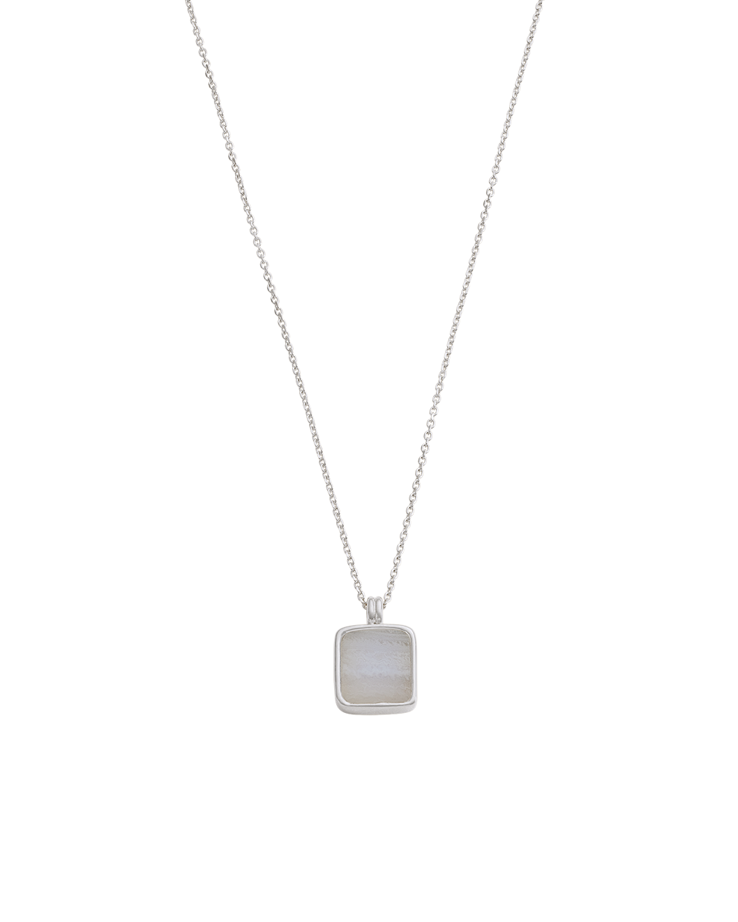BLUE LACE AGATE PENDANT NECKLACE (STERLING SILVER) IMAGE 1