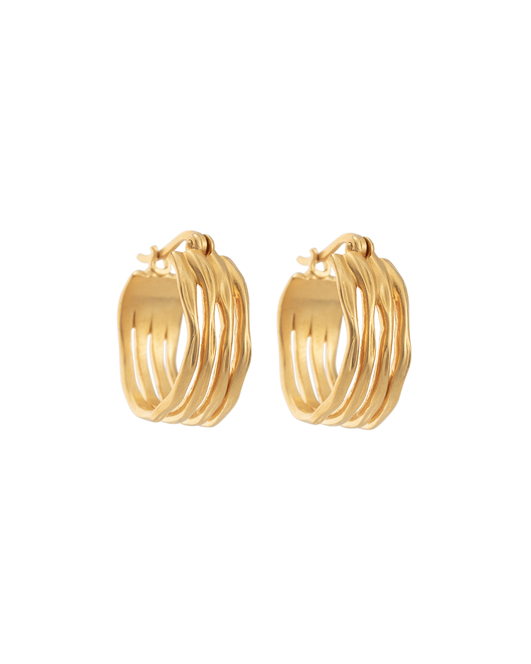 BOTANICA HOOPS (18K GOLD PLATED) IMAGE 1