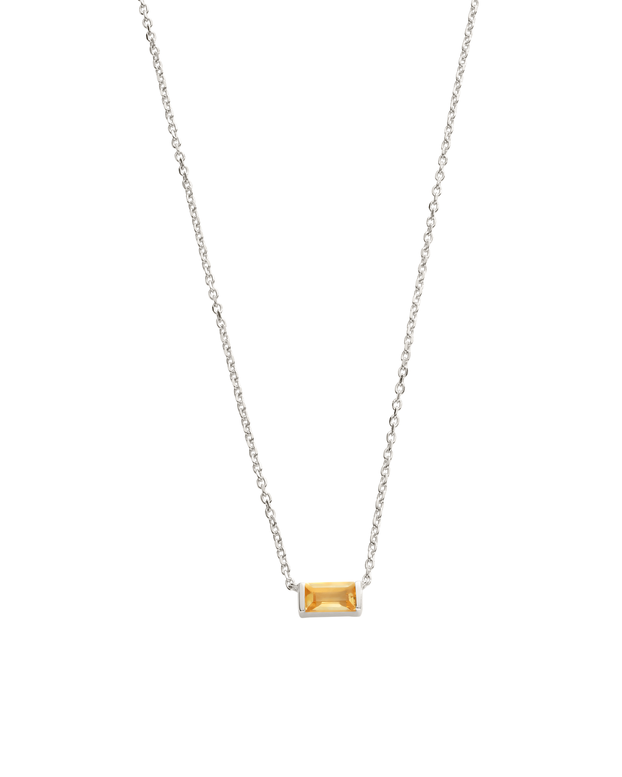 BAGUETTE BIRTHSTONE NECKLACE (STERLING SILVER) IMAGE 8