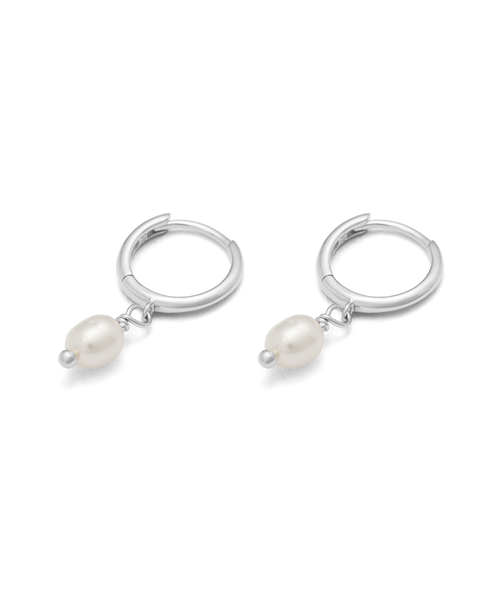 CLASSIC PEARL HOOPS (STERLING SILVER) IMAGE 5