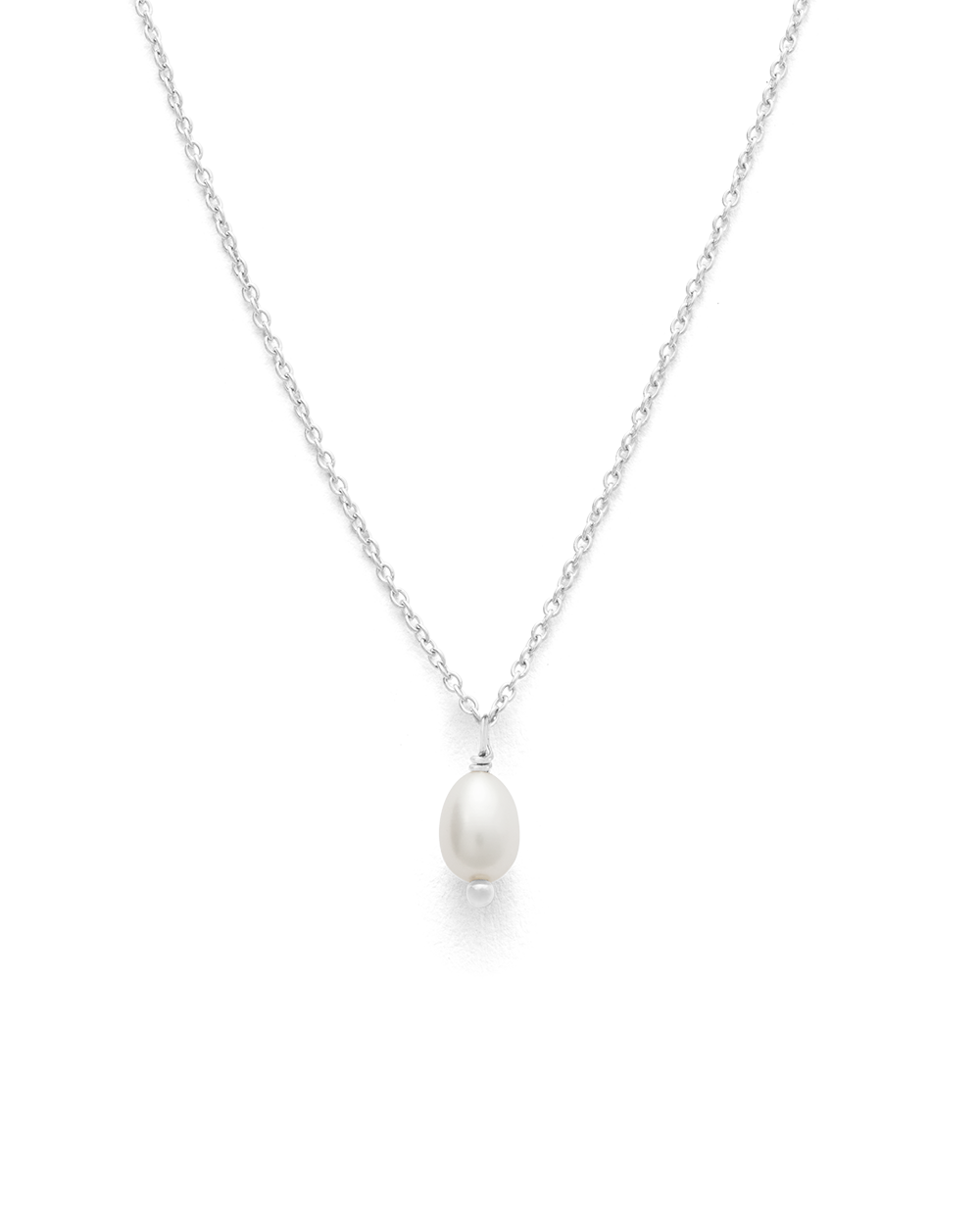 CLASSIC PEARL NECKLACE (STERLING SILVER) IMAGE 1