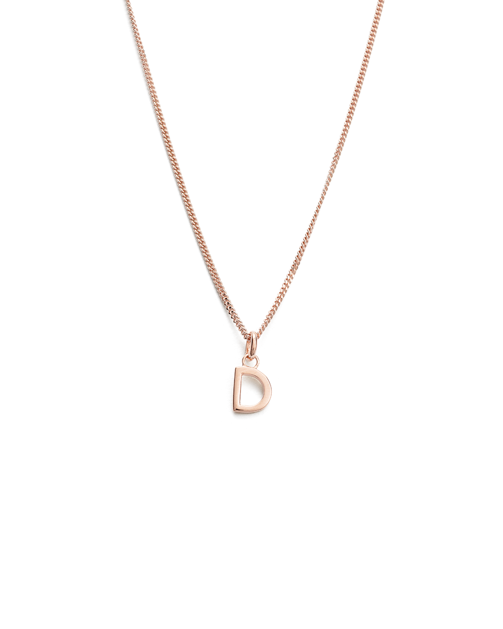 OUTLINE INITIAL NECKLACE A-Z (18K ROSE GOLD VERMEIL) IMAGE 8
