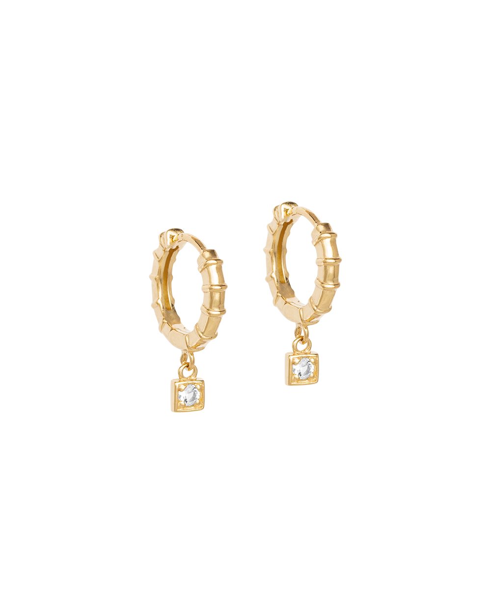 DECO SQUARE HOOPS (18K GOLD PLATED) IMAGE 1
