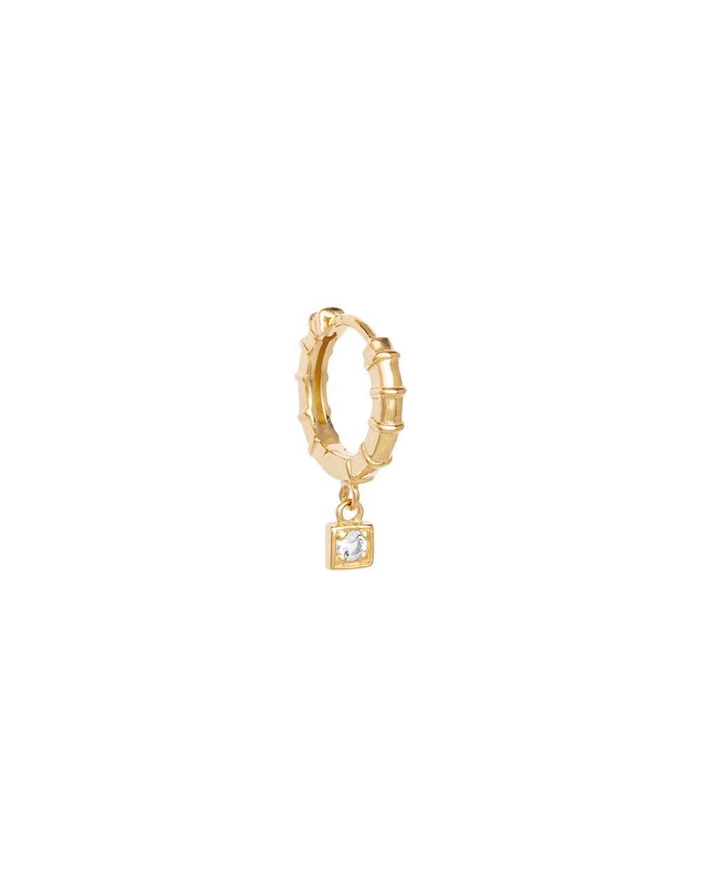 DECO SQUARE HOOPS (18K GOLD PLATED) IMAGE 4