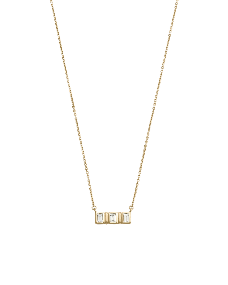 ELYSIUM BAGUETTE SAPPHIRE NECKLACE (9K GOLD)