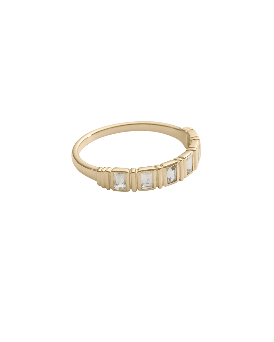 ELYSIUM BAGUETTE SAPPHIRE RING (GOLD) IMAGE 4