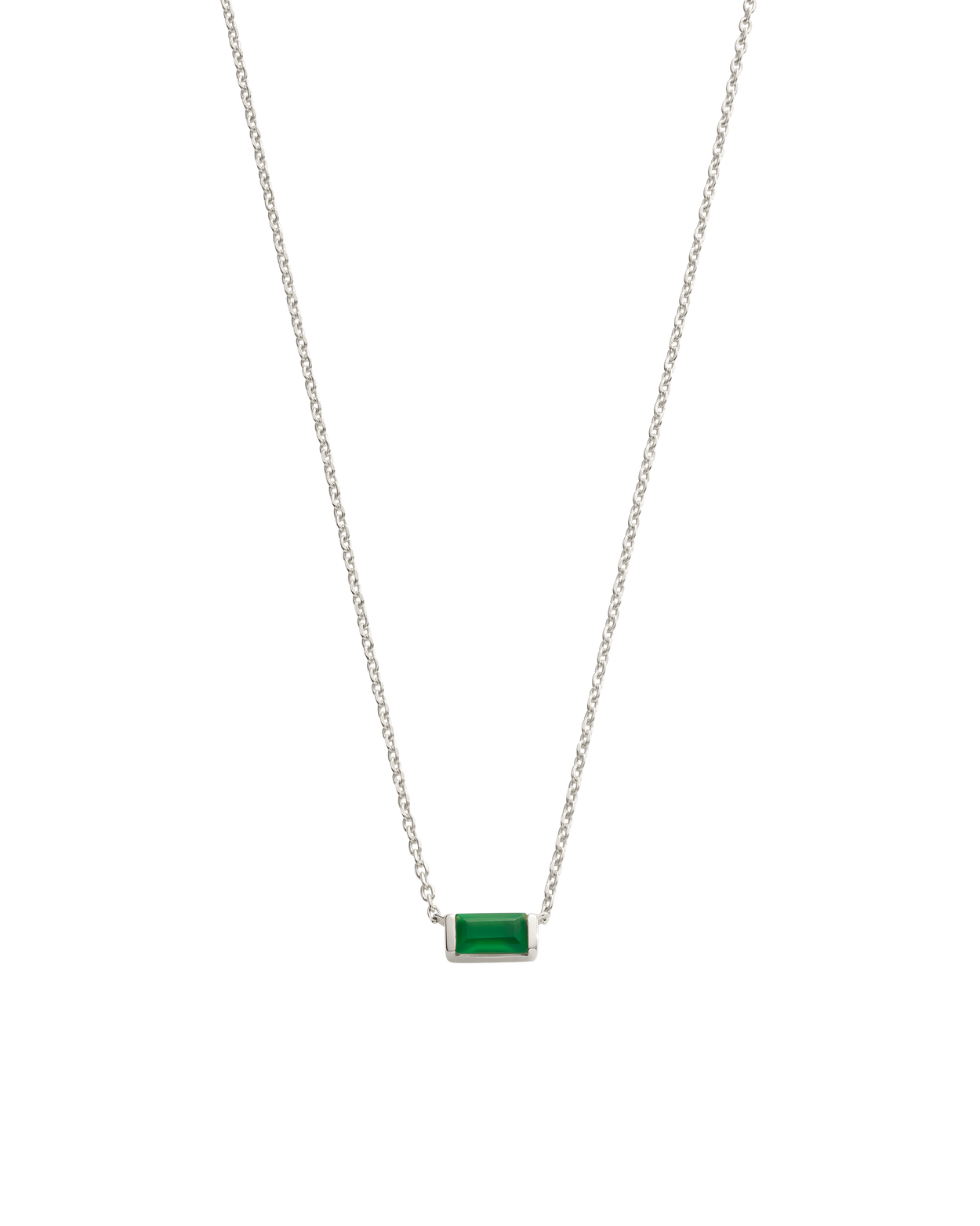 BAGUETTE BIRTHSTONE NECKLACE (STERLING SILVER) IMAGE 5