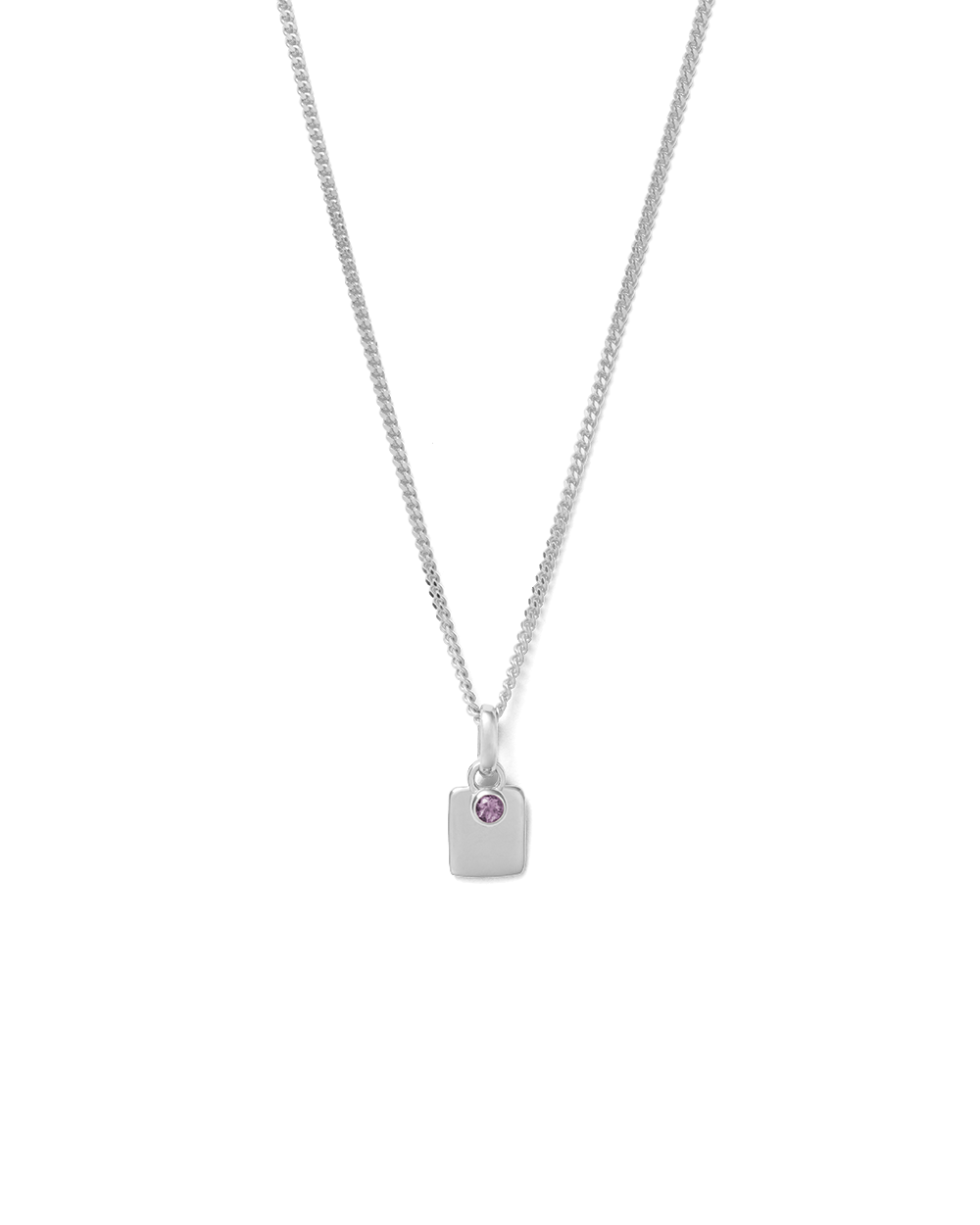 ENGRAVABLE BIRTHSTONE NECKLACE (STERLING SILVER) IMAGE 9